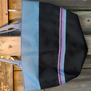 Handbag in Black, Light Blue & Lavender